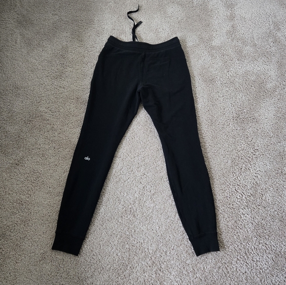 Alo Yoga Womens Urban Moto Sweatpant Joggers Small Black Slim Fit Casua Travel - Picture 11 of 15